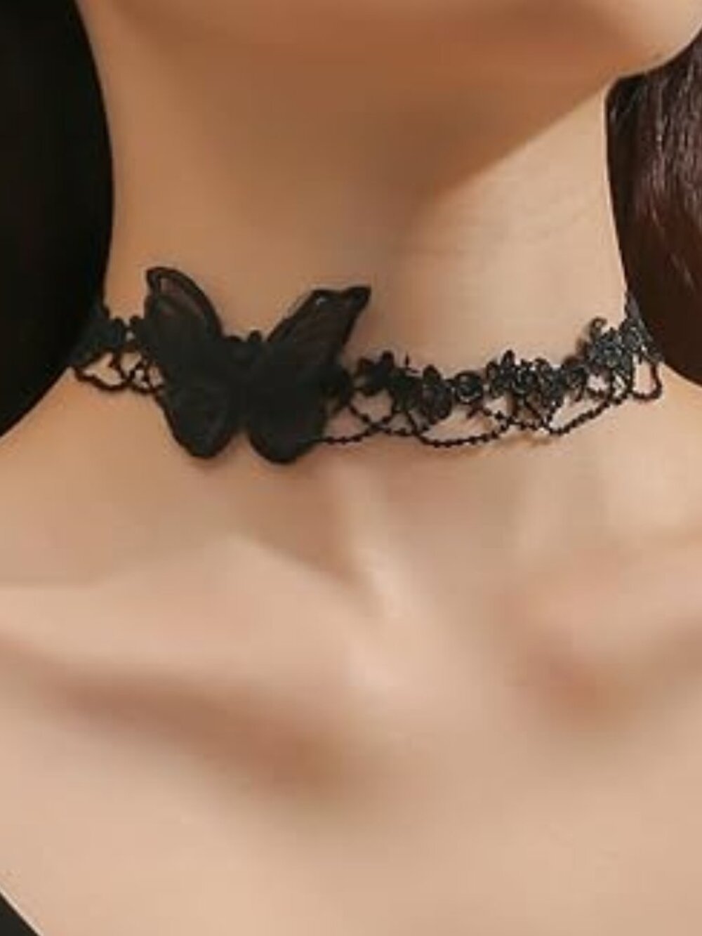 Gothic Black Lace Butterfly‎ Choker Necklace Punk Emo